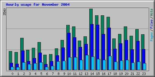 Hourly usage for November 2004