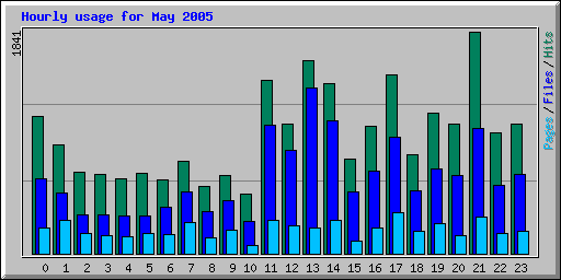 Hourly usage for May 2005